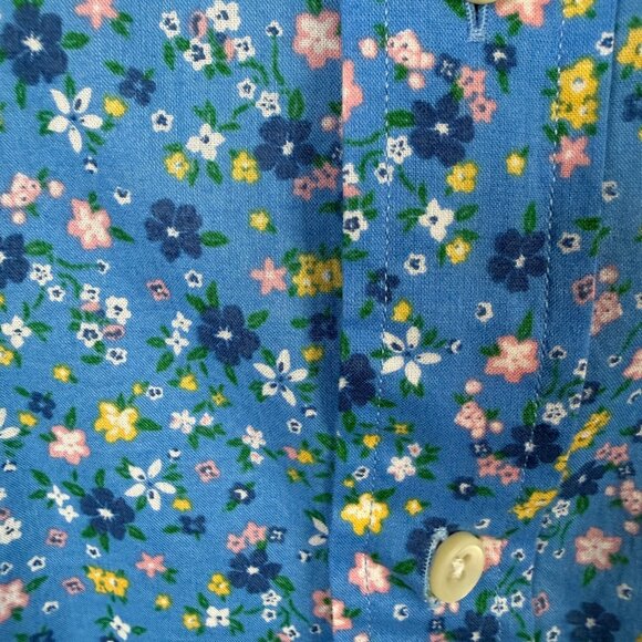 Ralph Lauren blue floral long sleeve collared button down shirt women's size M - Picture 6 of 12